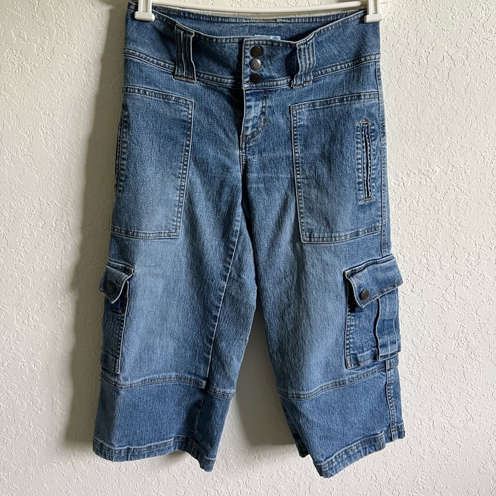 early 2000’s denim cargo jeans